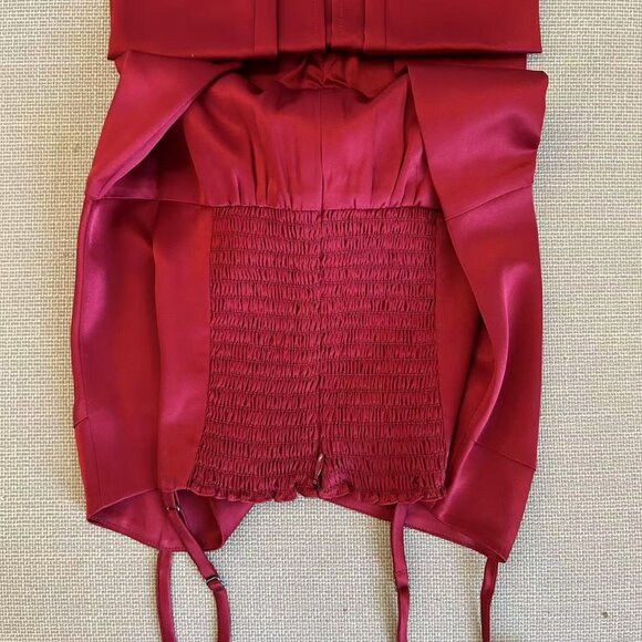 Reformation Frankie Satin Maxi Dress Sz2 Rubies Red Cherry Gown Cocktail - Picture 8 of 11